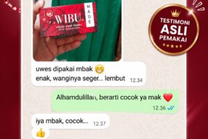 Testimoni sederhana dari pemakai WIBU Facial Fresh Wash with Astaxanthin.